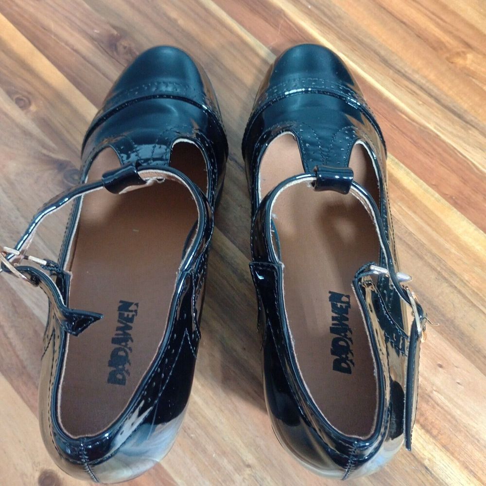 DADAWEN Womens Leather Classic T-Strap Platform Chunky Mary Jane Sz‎ 9.5 Goth - Picture 9 of 16